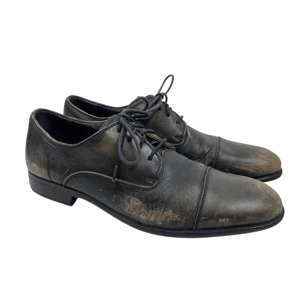 John Varvatos Distressed Cap-Toe Oxfords